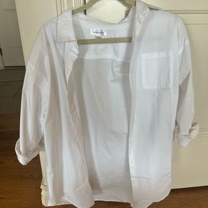 Summersalt The Perfect Boyfriend Button Down shirt, white